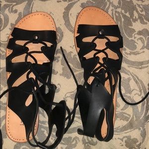 Black gladiator sandals